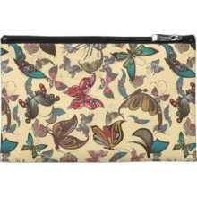 Illustrated Butterfly Pattern Travel Accessory Bag