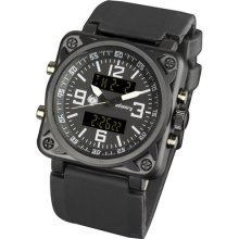 Infantry Pilot Mens Sport Army Lcd Chronograph Digital Quartz Watch Black Rubber