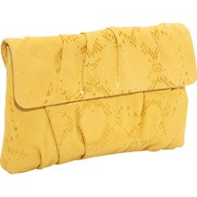 Inge Christopher Santa Maria Leather Clutch Yellow