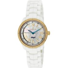 Invicta 10325 Angel Ceramic Lady MOP Gold Dial