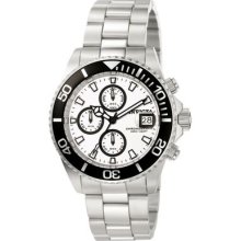 Invicta Mens Pro Diver Chronograph White Dial Stainless Steel Bracelet Watch