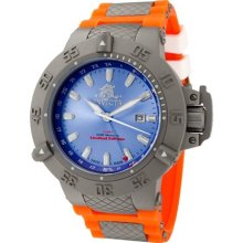 Invicta Men's Subaqua Limited Edition GMT Blue Dial Orange Polyur ...