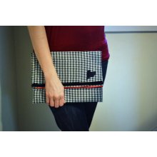 Ipad Case Black and White Houndstooth Clutch Purse