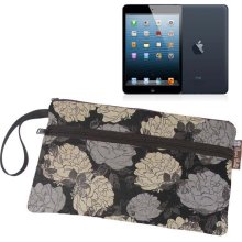 iPad Mini Case / iiPad Mini Cover / iPad Mini Sleeve / Wristlet Clutch Purse / iPad Mini Bag - Midnight Garden Fabric