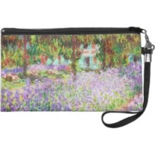 Irises in Monet's Garden Claude Monet Wristlet Purses