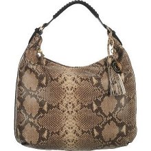 Isaac Mizrahi Live! Bridgehampton Leather Hobo - Embossed Python - One Size