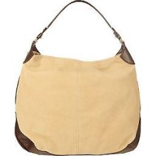 Isaac Mizrahi Live Matt Suede Snake Embossed Hobo Bag In Taupe