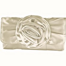 Ivory Satin Clutch Handbag