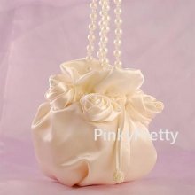 Ivory Satin Wedding Flowergirl Party Dolly Bag Handbag