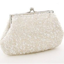 Ivory Sequin Mini Clutch