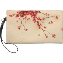 Japanese Autumn Art Wristlet Clutch