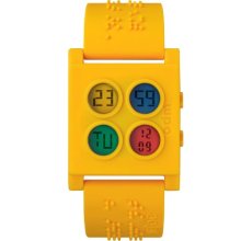 Jc/Dc X Odm Jc/Dc Ufo Unisex Quartz Watch With Lcd Dial Digital Display And Yellow Plastic Or Pu Bracelet Jc03-06