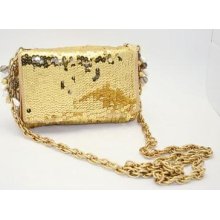 Jcrew Sequin Two Pocket Mini Clutch Bag Charms $198 Gold