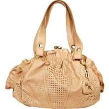 Jessica Simpson Moda Ruffled Satchel In Vachetta-nwt