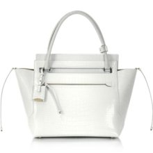 Jil Sander Designer Handbags, New Malavoglia - White Embossed Leather Satchel