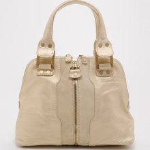 Jimmy Choo Beige Mandah Satchel