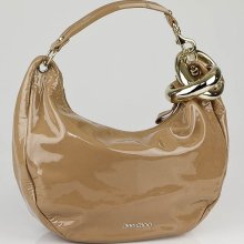 Jimmy Choo Beige Patent Leather Sky Hobo Bag