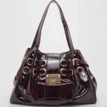 Jimmy Choo Bordeaux Patent Leopard Ramona Bag