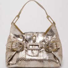 Jimmy Choo Gold Python Tulita Bag