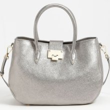 Jimmy Choo 'Rania' Glitter Leather Satchel Pearl