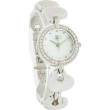 Jlo Ladies Crystal Mop Dial Heart Link Bracelet Dress Quartz Watch J2/1013WMSB