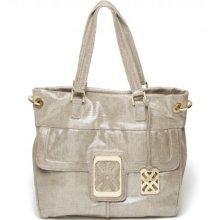 Joelle Hawkens Hh6070-040 Soar - Silver Lamb Leather Tote $310+tax- Soft Met