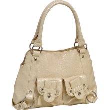 Jolan Croco Embossed Faux Leather Handbag Sand