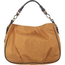 JPK Paris75 SignatureFabric Expandable Lindsay Hobo w/ Leather Trim - Golden Yellow - One Size