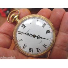 Jubilee French Made Manual Wind 48 Mm Floral Case Pocketwatch 24 Hour Markers