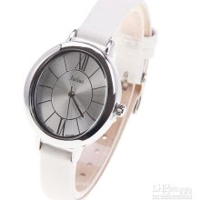 Julius Women's Wrist Watch With Quartz Analog Dial 10mm White Leathe