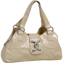 Kaeya Croco Embossed Faux Leather Handbag Sand