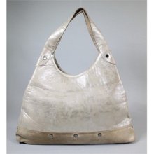 Kale Beige Metallic Hobo Shoulder Handbag