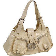 Kalei Croco Embossed Faux Leather Handbag Sand