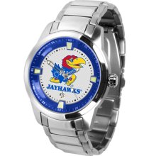 Kansas Jayhawk Logo- Mens Titan Steel Watch