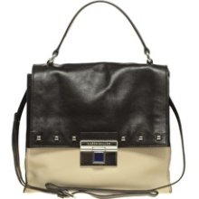 Karen Millen Colour Block Leather Metal Studded Lock Satchel Cross Body Bag Â£200