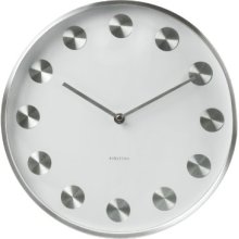 Karlsson Wall Clock Rotation Brush Steel, White