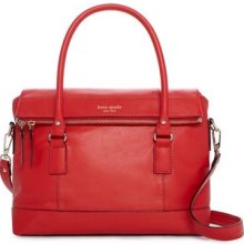 Kate Spade Freemont Place Carmen Fire Engine Red Satchel - Msrp $445.-