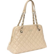 kate spade new york Gold Coast Georgina Quilted Zip Satchel Cashew - kate spade new york Designer Handbags