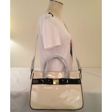 Kate Spade Primrose Hill Patent Goldie Doe Black Leather Satchel Msrp $428