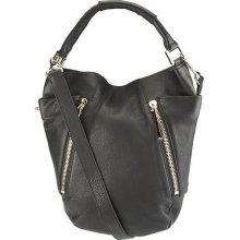 Kelsi Dagger Ayden Pebble Leather Convertible Hobo Bag - Black - One Size