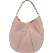 Kelsi Dagger Leather Charlie Hobo with Snake Chain Detail - Blush - One Size