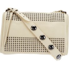 Kelsi Dagger Leather Tyler Long Shoulder Bag with Bold Stud - Eggshell - One Size