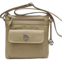 Kim RogersÂ® Taupe Waxy Pebble East Village North/South Crossbody Organizer