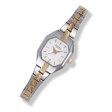 Ladies' Caravelle by Bulova Two-Tone Bracelet Watch with White Dial