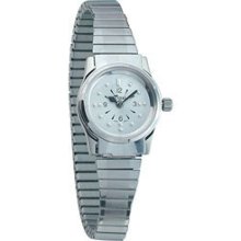 Ladies Chrome Automatic Braille Watch With Chrome Exp