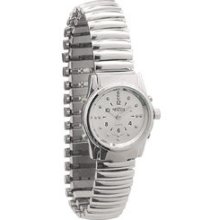 Ladies Chrome Braille And Talking Watch - Exp Band