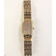 Ladies Citizen Elegance Signature Quartz Wrist Watch - Gold Toned Stainless Band