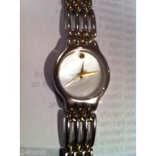 Ladies Geneva Fashion Watch Mop Dial; Metal Band