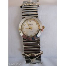 Ladies Geneva Longhorn Bracelet Watch, Gold/silver