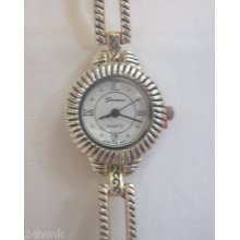 Ladies Geneva Watch - Round Etched Bezel With Brighton Bag Included